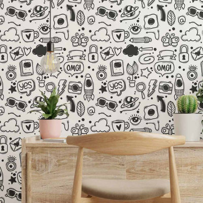 Rouleau de papier peint adhésif 8,5 pi x 24 po Rast Teen