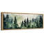 Forêt boisée, forêt brumeuse, aquarelle, pins tranquilles avec oiseaux-94945994-111176067
