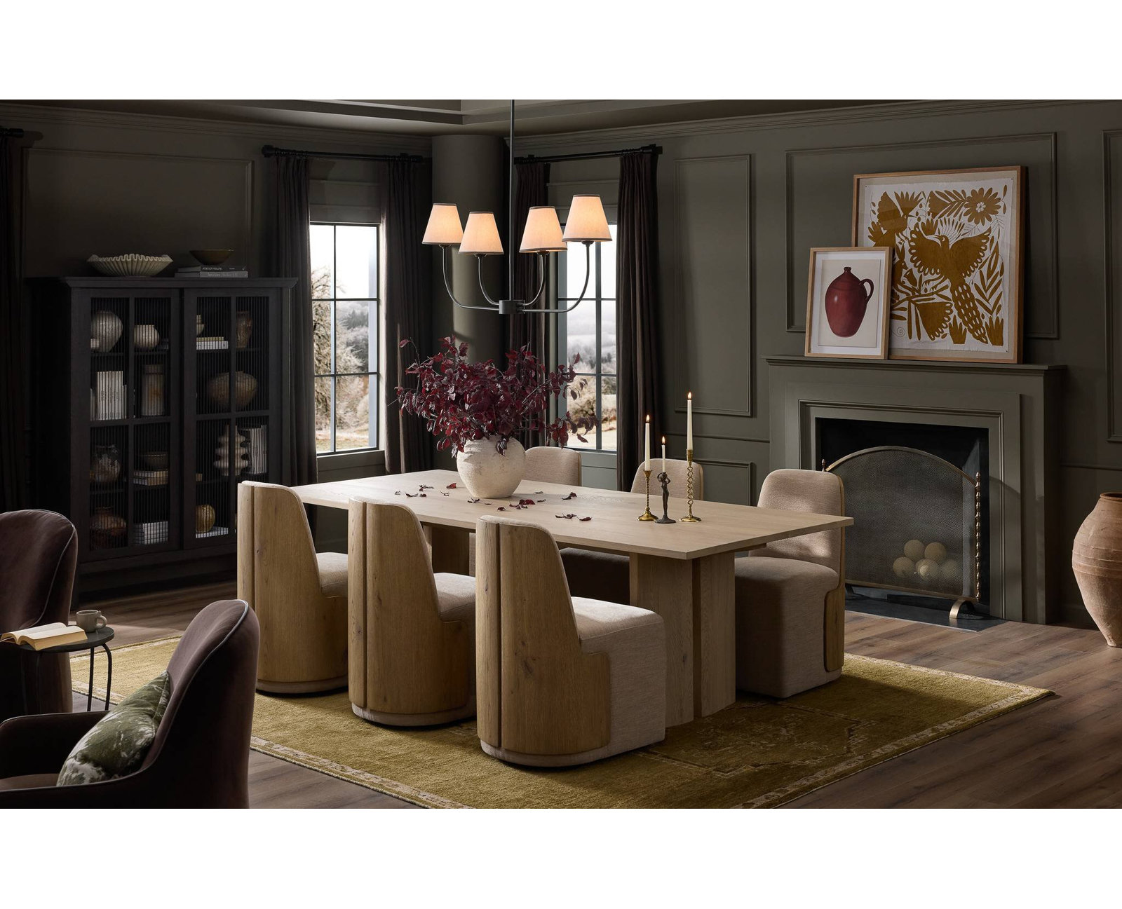 Smoked Oak Accent Cabinet