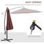 Parasol en porte-à-faux de 10 pieds et matériau aquatique, ajustement de l'abat-jour à 360 degrés, base stable, marque brune, mouvement, propriété