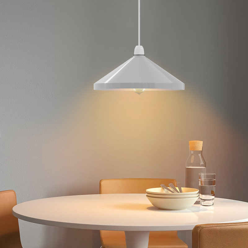 19cm H Metal Cone Lamp Shade ( Screw On ), White