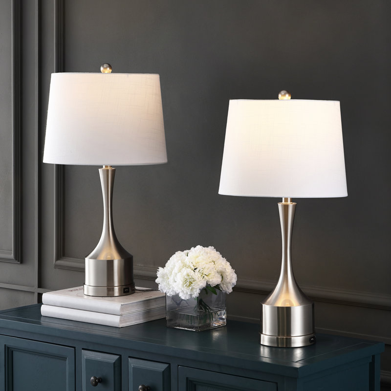 Cooper USB Table Lamp, Nickel