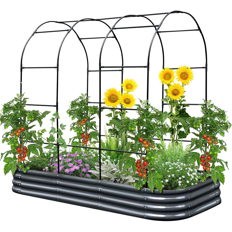 Metal Raised Garden Bed, 240 x 120 x 210cm