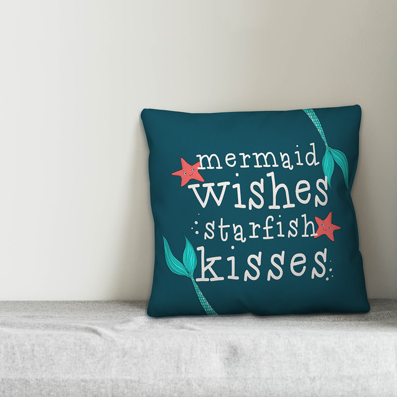  Coussin intérieur / extérieur Mermaid Wishes Starfish Kisses
