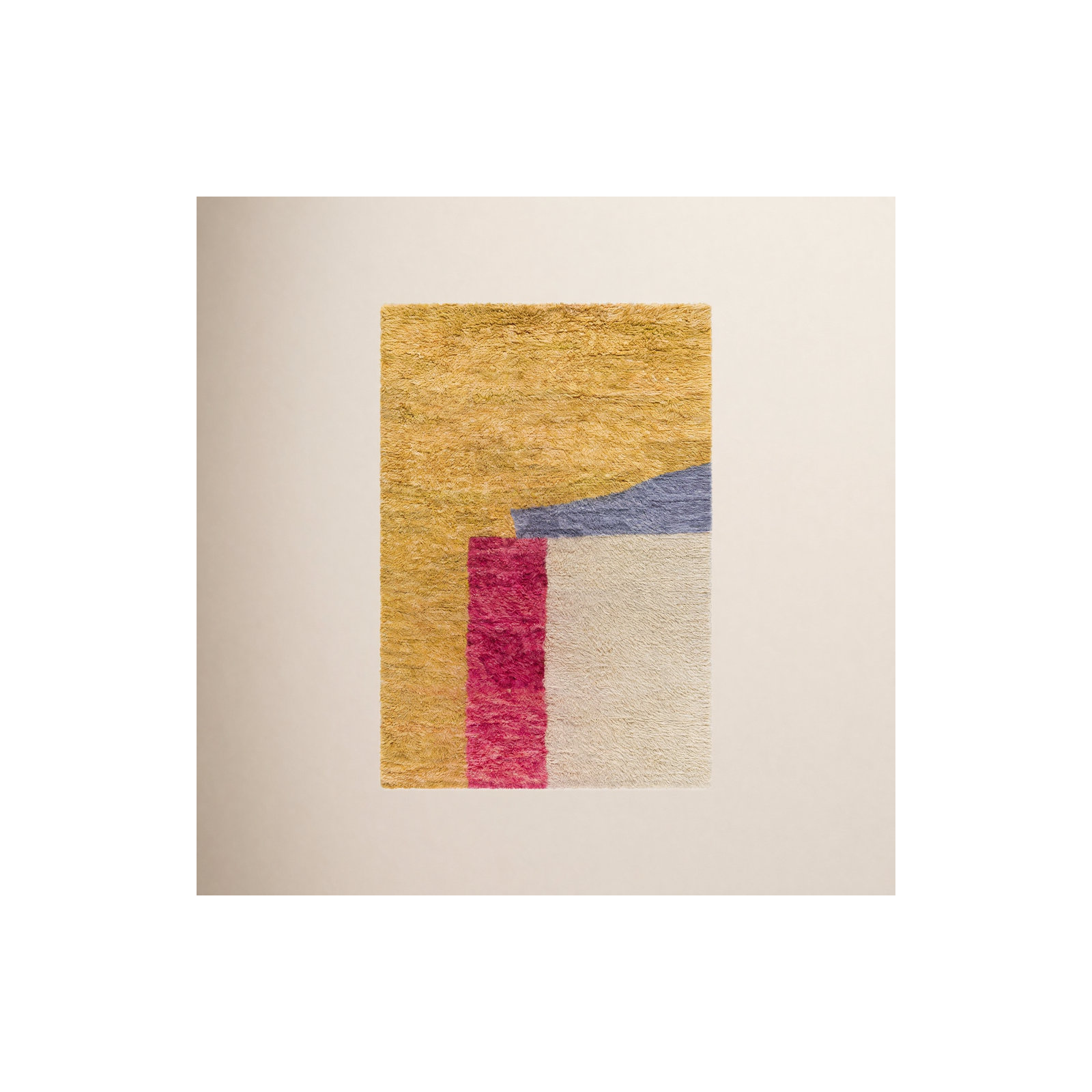 Tura Hand Tufted Wool Tan Rug, Rectangle 2' x 3'