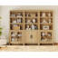 Bibliothèque de 74 po de hauteur avec portes en verre, ensemble de 3 grandes bibliothèques, bibliothèque de style campagnard avec tablettes ouvertes pour le salon, le bureau personnel et la bibliothèque-507966409