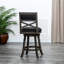 Tabouret pivotant gris vieilli de 30 po avec tissu gris anthracite-1515323216-1515323218