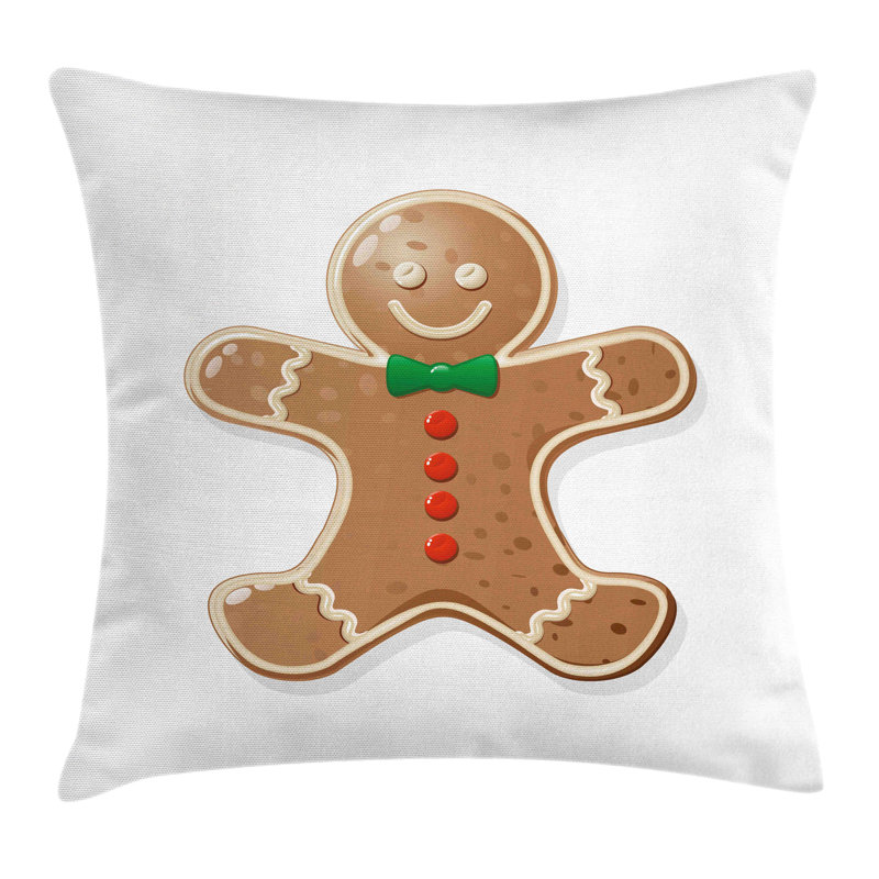 Ranveer Gingerbread Man Iconic Treats Outdoor Cushion Cover, 60cm H x 60cm W x 1cm D