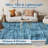 Washable Area Rug, Vintage Distressed Low Pile Non-Slip Foldable Retro Abstract Indoor Floor Carpet, Blue, 5'x7'-24305446-24305471