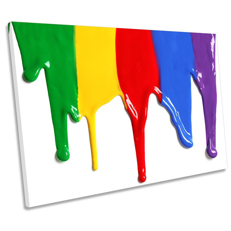Abstract Paint Drips Framed - Wrapped Canvas Print, 30.5cm H x 45.7cm W x 2cm D