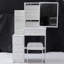 29.2" Small Space Left Bedside Cabinet Vanity Table + Cushioned Stool-1135991995