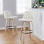 Tabourets de bar 30 po à hauteur fixe Thea avec pieds en bois cintré et repose-pieds rond Thea-90148243