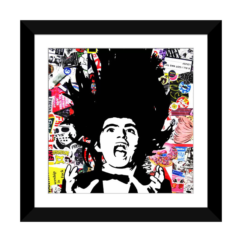 « screaming lord », impression sur toile, Papier d'art encadré noir, H 24 po x l 24 po x P 1 po, Blanc