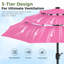 3 m 3-Tier Solar Patio Umbrella,32 LED Lights Patio Table Umbrellas With Tilt And Crank,8 Sturdy Ribs For Market, Beach, Pool, Garden, Deck, Backyard-1214795736