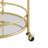 Round Gold Rolling Bar Cart Wine Rack and Lockable Casters
