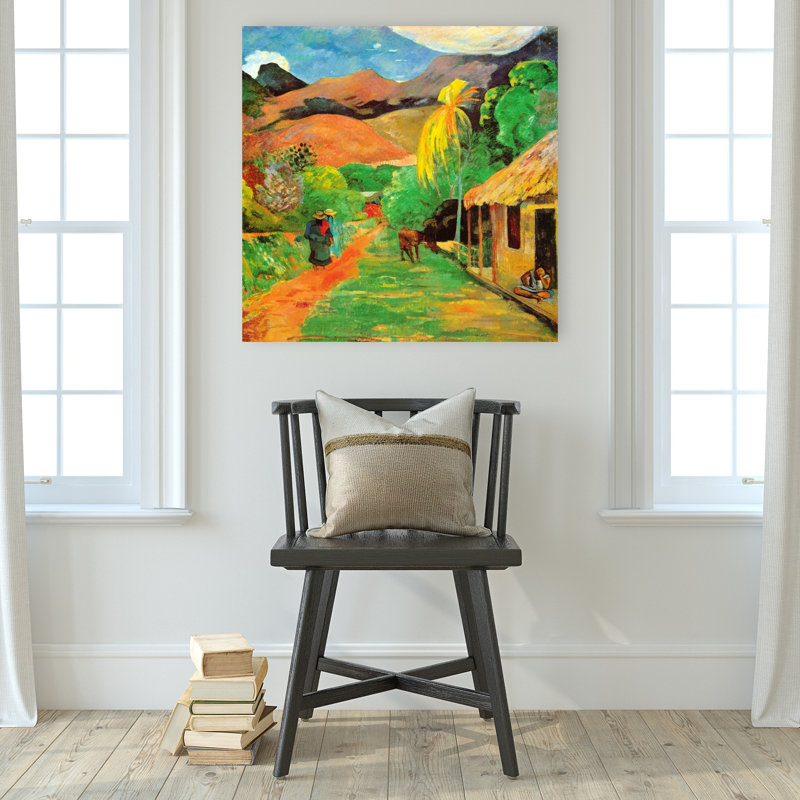 Chemin A Papeete Classic Colorful Abstract Summer Landscape Wall Art Print by Paul Gauguin - Wrapped Canvas Print