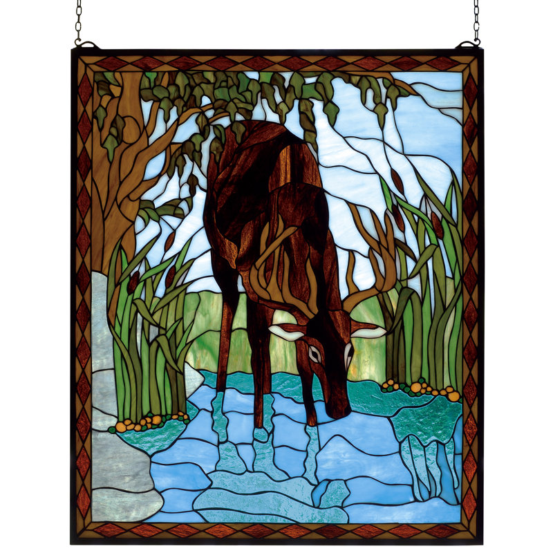 Deer Stained Glass Window
