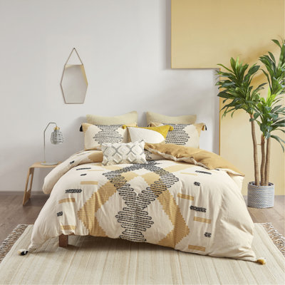 Ensemble de housse de couette en coton pour lit double / grand 3 pièces