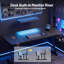Gaming Desk with Monitor Stand and LED Light, Carbon Fiber  Computer Desk with Y-Frame, Cup Holder, Headphone Hook and Desk Mat, Black-1511711428