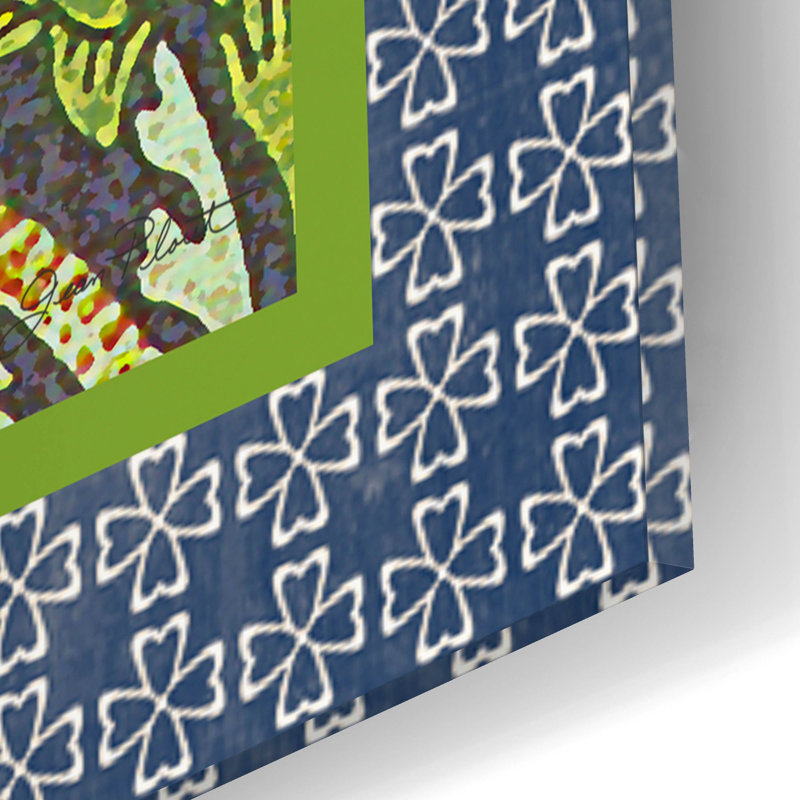 «Vintage Birds 3» par Jean Plout, art mural en verre acrylique, 12 po x 12 po, 12 po x 12 po