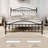 Vintage Circular Headboard Metal Bed Frame, Heavy-Duty Iron Platform Bed with Footboard, No Box Spring Needed, Noise-Free-1705649648
