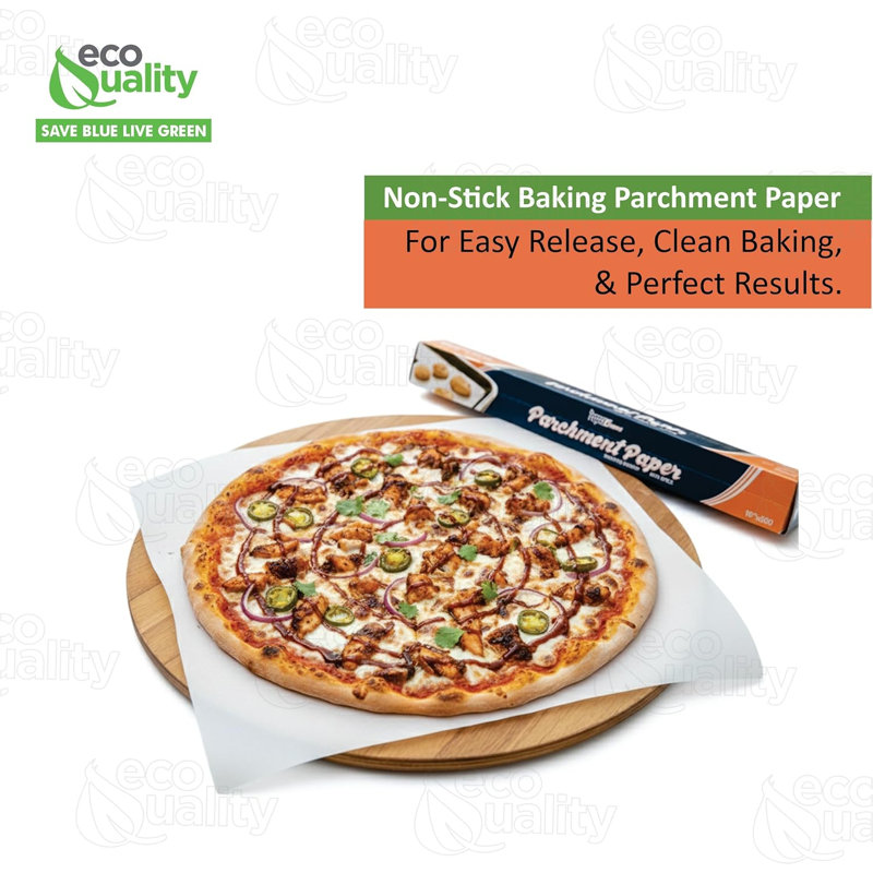 Rouleaux de papier parchemin antiadhésif enduit de silicone 18 po x 50 pi Ecoqualité pour la cuisson et la cuisson (24)