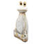 Figurine de grenouille blanche 11,4X8,3X24,8 "avec bras et yeux dorés