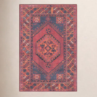 Isthia Red Blue Orange Oriental Rug