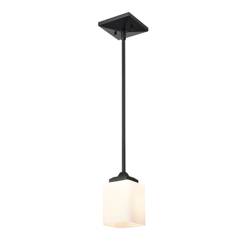 1 - Light Single Pendant, Matte Black