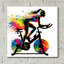  «Ride Bike Threadmill Watercolor» par Rey Klimt, art mural en verre acrylique, 12 po x 12 po