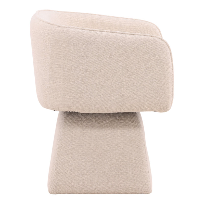 Jonie Upholstered Swivel Chair, Camel, Lola Cream