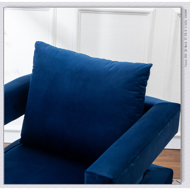 Fauteuil d'appoint rembourré Lenola, Tissu bleu