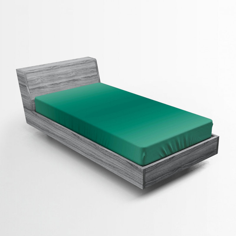 Microfiber Fitted Sheet, Twin Fitted Sheet, Teal Ombre
