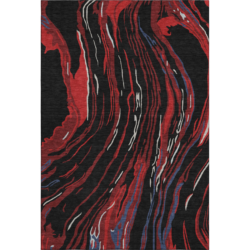 Premium Machine Washable Cortes AMF1037 Swirls Rug, Rectangle 2'6" x 3'10"
