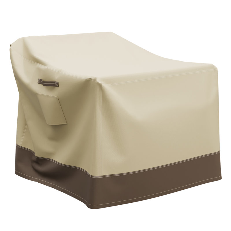 Housse pour chaise de patio - Housse pour meubles d'extérieur robuste imperméable 600D avec ourlet élastique et évents, Beige
