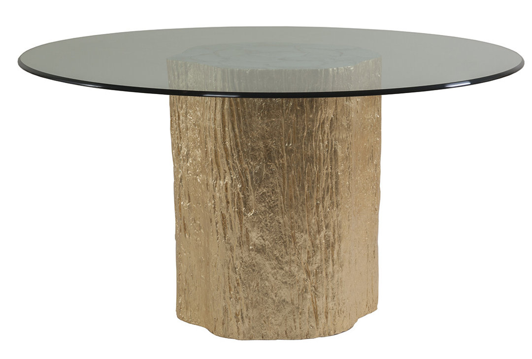Signature Designs Trunk Segment Round Dining Table with Glass Top Artistica Home Base 