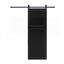 Moderne 2 panneaux 84 po x 42 po Porte de grange coulissante en bois de noyer noir avec ensemble de quincaillerie-132717092