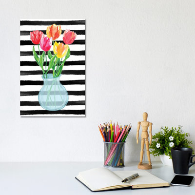 Tulips Stripes by Sara Berrenson - Print on Canvas