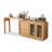 Solid Wood L-shaped Desk with Storage Cabinet & Dressing Table