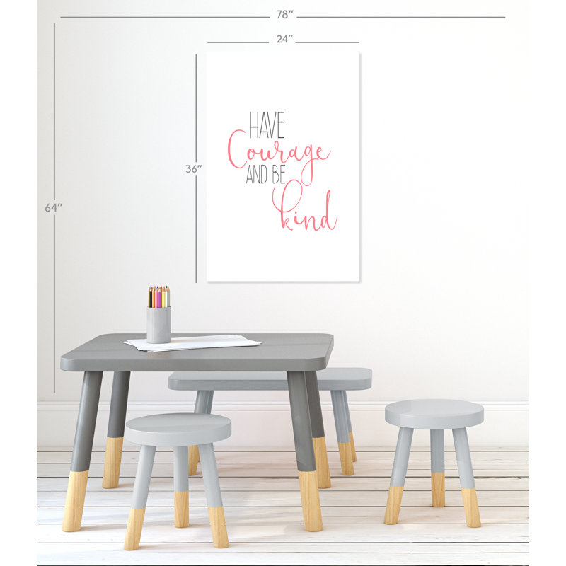 Impression sur papier roulée «Have Courage 1», H 36 po x l 24 po x P 1 po