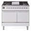 Cuisinière ILVE Professional Plus II Series 40 pouces à double combustible avec 6 brûleurs scellés et plaque de cuisson (noir brillant)-523339400-523339405