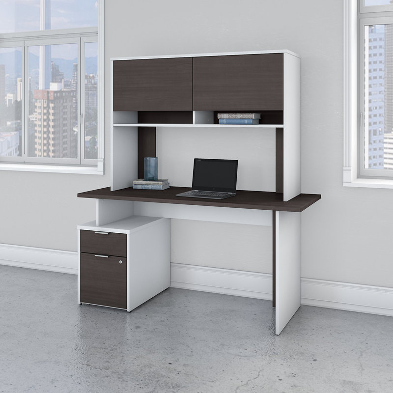 Bureau Jamestown, H 29,65 po x l 59,68 po x P 23,66 po, Blanc / Gris orage