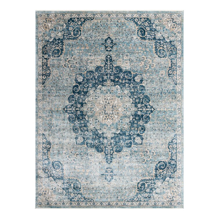 Alabama Oriental Navy Blue Area Rug