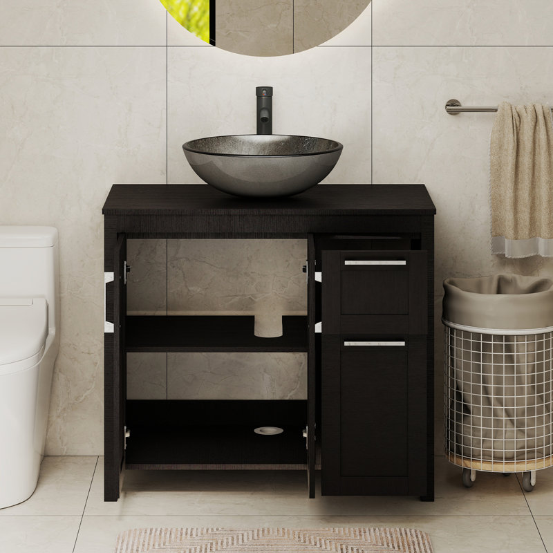 Meuble-lavabo 36 po avec lavabo Warde, Black, Black
