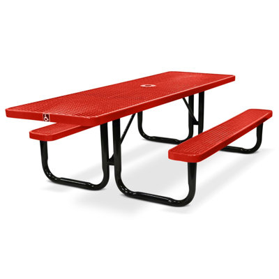 8Ft Rect Picnic Table, Expanded, Red