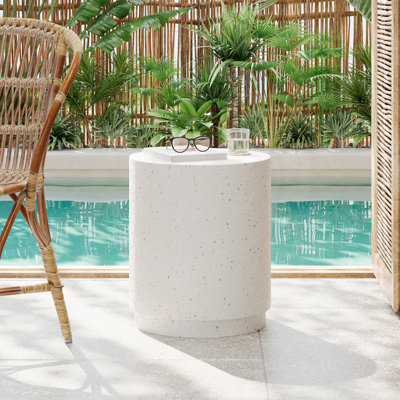 Table de bout d'extérieur en béton, table d'appoint pour le salon Terrazzo