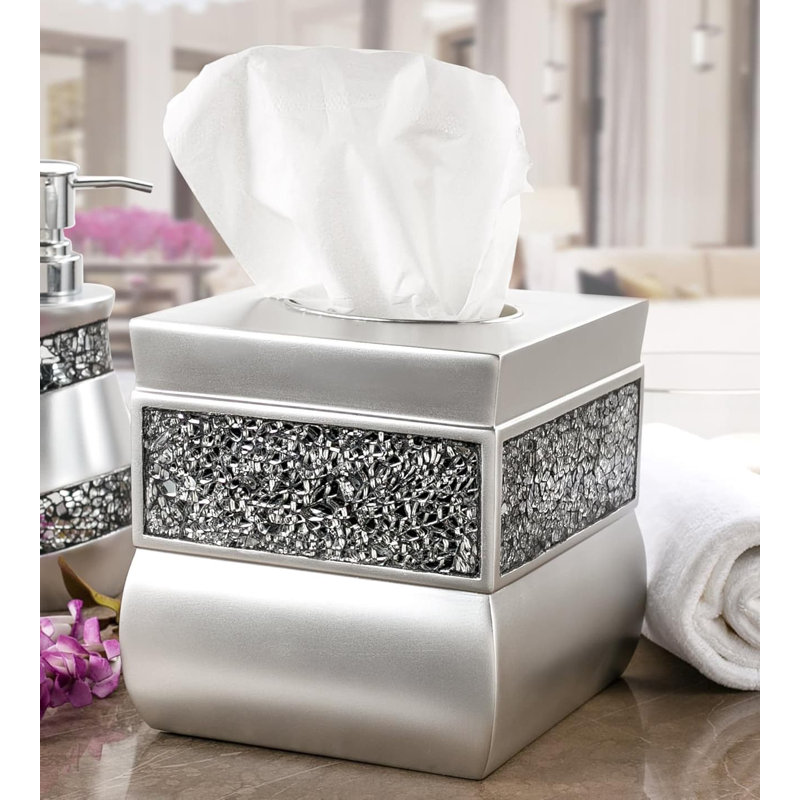 Brushed Nickel Tissue Box Cover