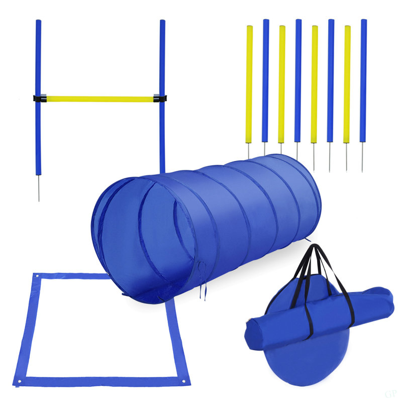 Backyard Competitive Dog Agility Training Kit Obstacle Course Equipment