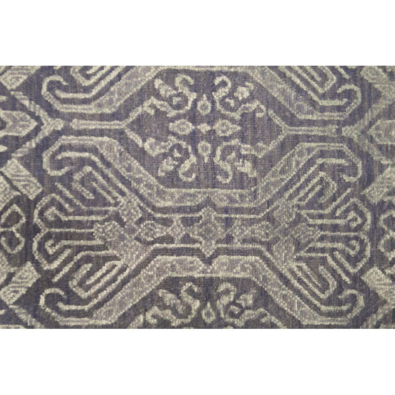 Hand-Knotted High-Quality Dark Blue Area Rug
