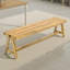 Ensemble de 2 bancs de salle à manger d'extérieur Lea, bois brun teck verni 63 pouces
